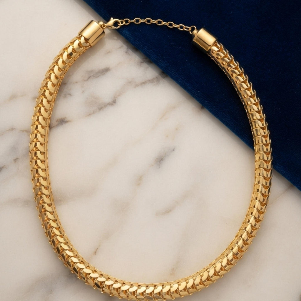 Gold Plated Snake Chain Necklace | Anti-Tarnish Jewelry for women