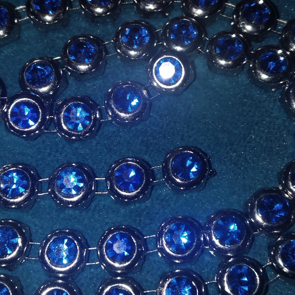 Blue Diamond Tennis Necklace and Earrings Set for women Silver-Tone Bridal Jewelry