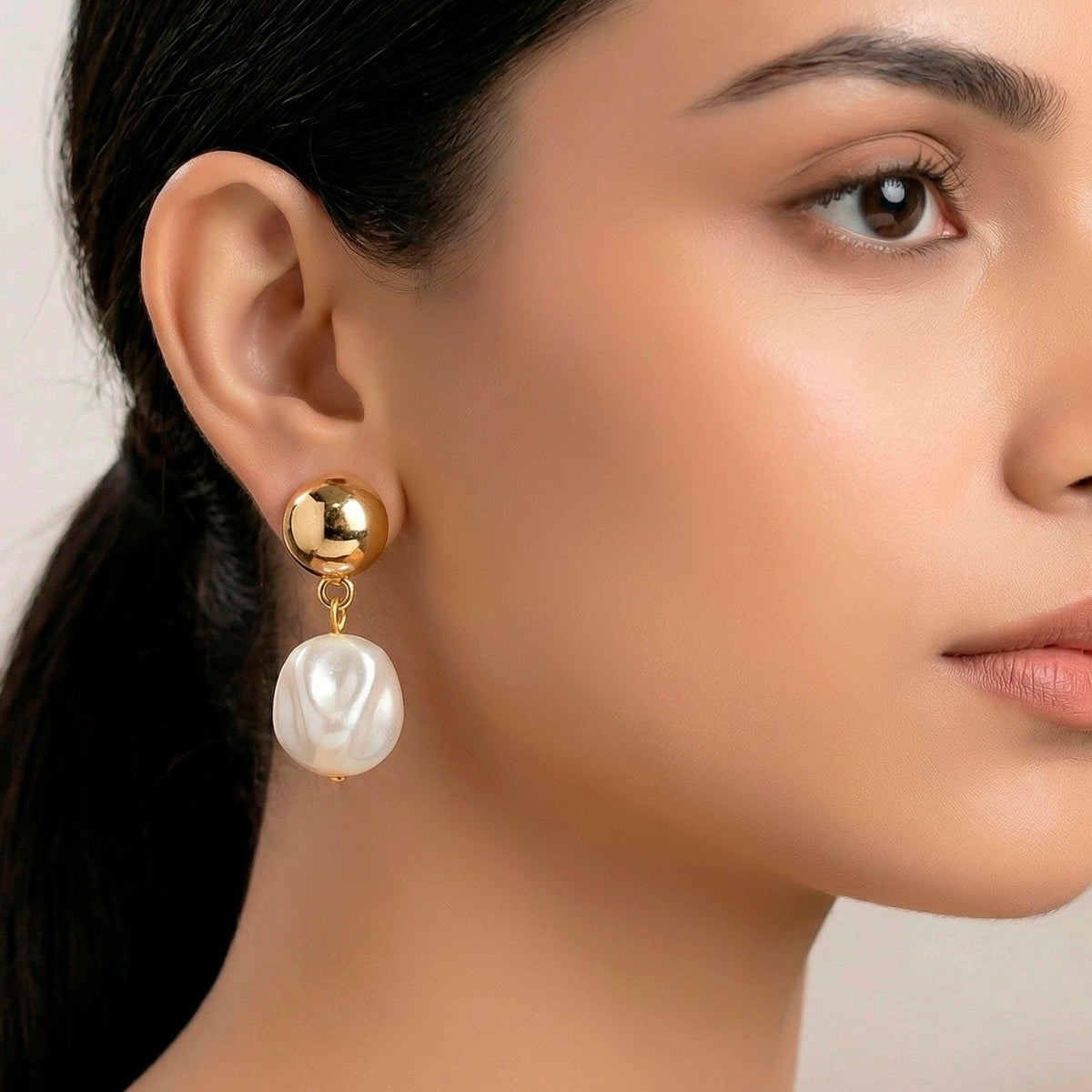 Gold Plated Layered Necklace Set with Earrings for women