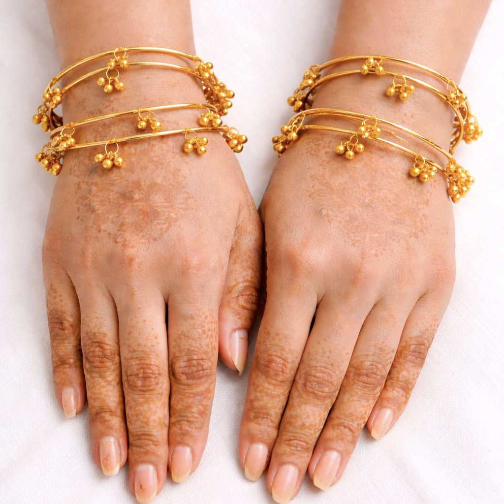 Elegant Gold Kashmiri Style Bangle Set for Women – Traditional Ethnic Bangles