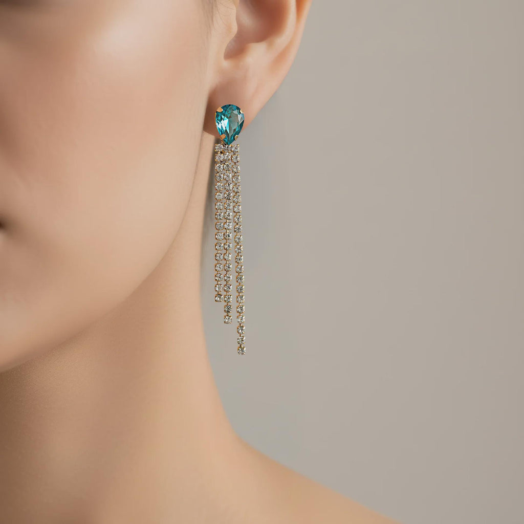 Anti-Tarnish Rhinestone Necklace and Earrings Set | Statement Jewelry for Women