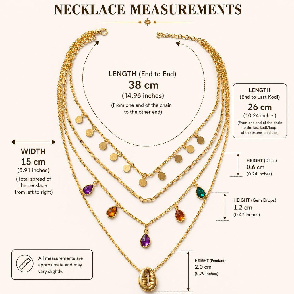 Gold Layered Necklace Stainless Steel Multicolor Crystal,Dainty Everyday Jewelry,Gift for Her
