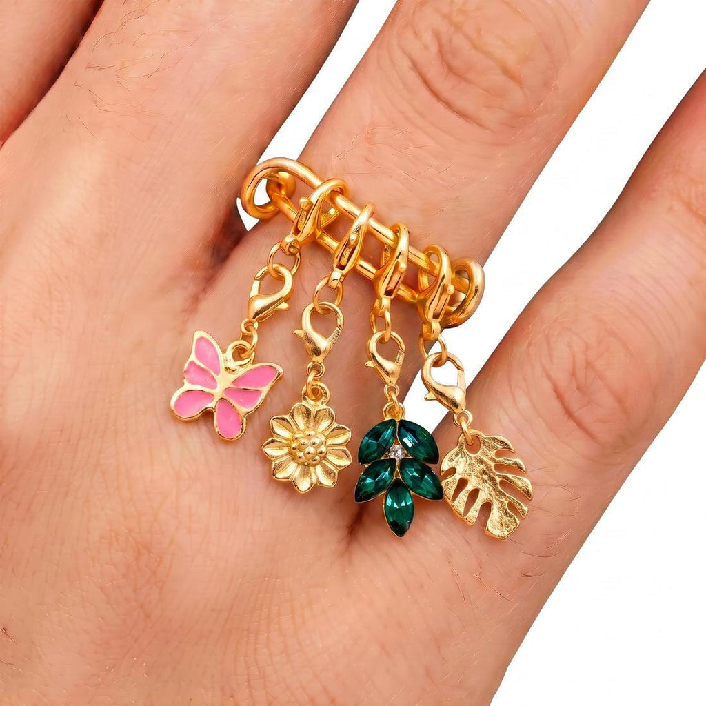 Gold Charm combo Jewelry Set | Paperclip Chain Necklace, Bracelet,Earrings,Ring Combo