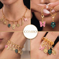 Gold Charm combo Jewelry Set | Paperclip Chain Necklace, Bracelet,Earrings,Ring Combo
