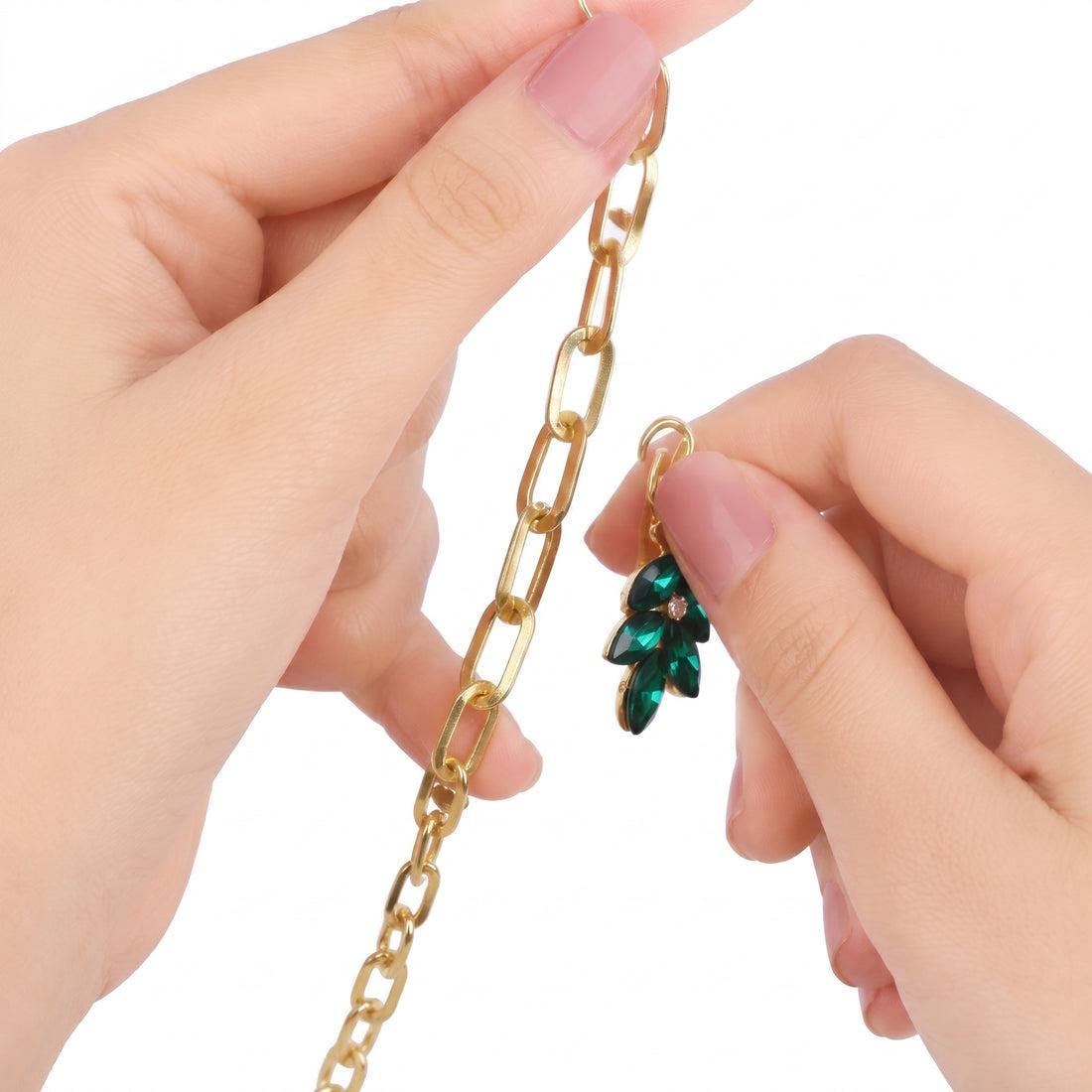Gold Charm combo Jewelry Set | Paperclip Chain Necklace, Bracelet,Earrings,Ring Combo
