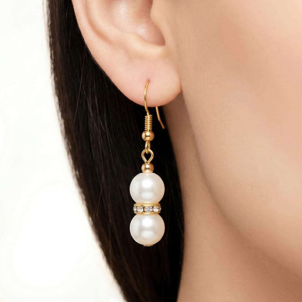 Elegant Pearl Necklace & Earrings Set – Anti-Tarnish Jewellery